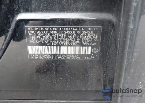 2017 Lexus Is 200T z USA, uszkodzony, nr VIN JTHBA1D29H5053087